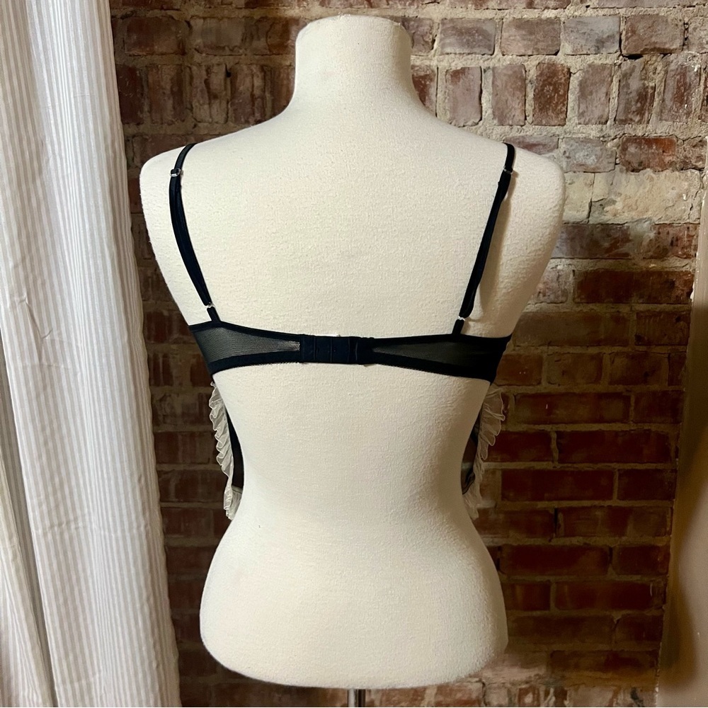 Fredrick's of Hollywood Black and White Sheer Lingerie Top -Size M -NW12 - Picture 5 of 8